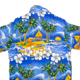 Mens Hawaiian Shirt Blue Floral L