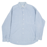 MANHATTAN Mens Plain Shirt Blue Long Sleeve M