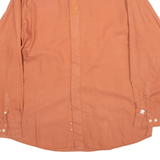 Mens Plain Shirt Orange Long Sleeve M