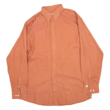 Mens Plain Shirt Orange Long Sleeve M