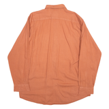 Mens Plain Shirt Orange Long Sleeve M