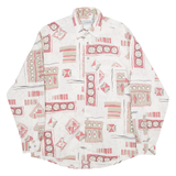 LAMBERTO Mens Shirt Pink Long Sleeve L