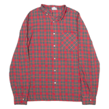 Mens Shirt Red Plaid Long Sleeve M