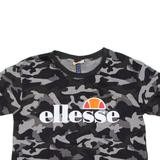 ELLESSE Cropped Womens T-Shirt Black UK 8