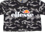 ELLESSE Cropped Womens T-Shirt Black UK 8