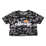 ELLESSE Cropped Womens T-Shirt Black UK 8