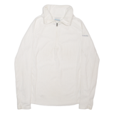 COLUMBIA Womens Fleece White 1/4 Zip S