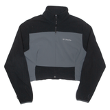 COLUMBIA Tall Cropped Womens Fleece Black 1/4 Zip XL