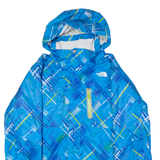 THE NORTH FACE Womens Ski Jacket Blue Hooded Crazy Pattern L