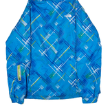 THE NORTH FACE Womens Ski Jacket Blue Hooded Crazy Pattern L