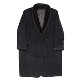 GOLDIX Womens Overcoat Coat Grey Flannel Wool 90s UK 10