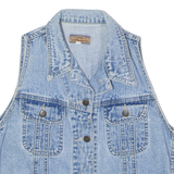 JACK MORGAN Womens Denim Waistcoat Blue 90s UK 6