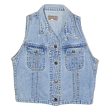 JACK MORGAN Womens Denim Waistcoat Blue 90s UK 6