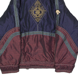 DESCENTE Mens Ski Jacket Maroon Hooded Colourblock 2XL