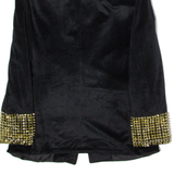 Studded Womens Blazer Jacket Black Velvet S