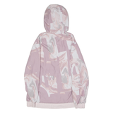 NIKE Womens Pullover Jacket Pink Hooded Crazy Pattern XS