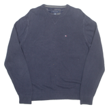 TOMMY HILFIGER Mens Jumper Blue Tight Knit L