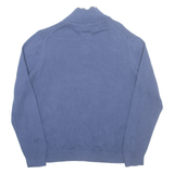 TOMMY HILFIGER Mens Jumper Blue 1/4 Zip Tight Knit L
