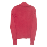 TOMMY HILFIGER Mens Cardigan Red High Neck Tight Knit XS