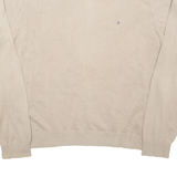 TOMMY HILFIGER Mens Jumper Brown V-Neck Tight Knit XL