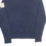 TOMMY HILFIGER Mens Cardigan Blue High Neck Tight Knit M