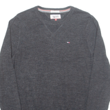 TOMMY HILFIGER Mens Jumper Grey Tight Knit S