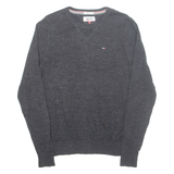 TOMMY HILFIGER Mens Jumper Grey Tight Knit S