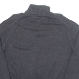 POLO RALPH LAUREN Mens Jumper Grey Button Neck Tight Knit M