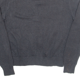 POLO RALPH LAUREN Mens Jumper Grey Button Neck Tight Knit M