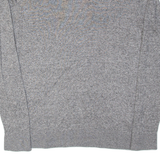 HOLLISTER Womens Jumper Grey V-Neck 90s Tight Knit M