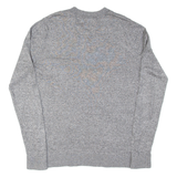 HOLLISTER Womens Jumper Grey V-Neck 90s Tight Knit M