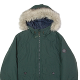 TIMBERLAND Mens Parka Jacket Green Nylon Hooded S