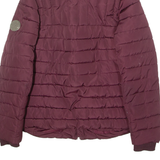 DIESEL Womens Puffer Jacket Maroon Hooded M
