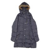 DIESEL Womens Puffer Coat Blue Hooded S