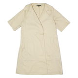 THEORY Womens Overcoat Jacket Beige Twill M