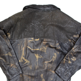 Womens Blazer Jacket Black Faux Leather 90s UK 16