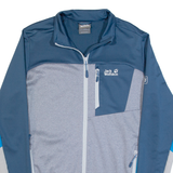 JACK WOLFSKIN Mens Track Jacket Blue Colourblock M