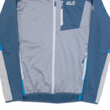 JACK WOLFSKIN Mens Track Jacket Blue Colourblock M