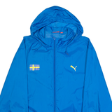 PUMA Swedish Mens Rain Jacket Blue Nylon Hooded S