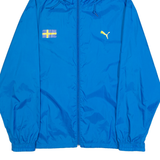 PUMA Swedish Mens Rain Jacket Blue Nylon Hooded S