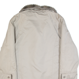 DIOLEN Faux Fur Lined Womens Overcoat Coat Grey 90s L