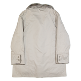 DIOLEN Faux Fur Lined Womens Overcoat Coat Grey 90s L