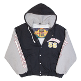 PURE MOTION Quilted Miami Hurricanes Football Team Womens Varsity Jacket Black 90s USA L