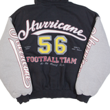 PURE MOTION Quilted Miami Hurricanes Football Team Womens Varsity Jacket Black 90s USA L