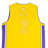 NIKE Lakers 2 Ball Mens Vest Yellow Sleeveless USA V-Neck M