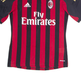 ADIDAS AC Milan Mens Football Shirt Jersey Red V-Neck S