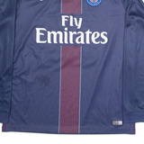NIKE Paris 7 Paskal Mens Football Shirt Jersey Blue Long Sleeve V-Neck L