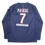NIKE Paris 7 Paskal Mens Football Shirt Jersey Blue Long Sleeve V-Neck L