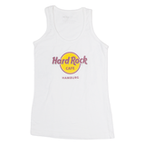HARD ROCK CAFE Hamburg Womens Band Vest White Sleeveless S