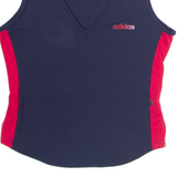 ADIDAS Womens T-Shirt Black Sleeveless V-Neck XS